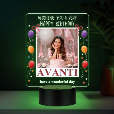 Personalized Birthday UV Print 7-Color LED Lamp – Custom Photo & Name Acrylic Light